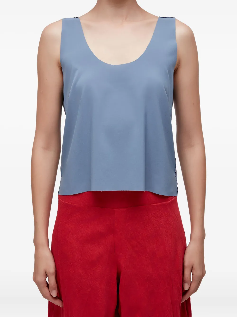 Osklen Superlight Scoop-neck Top In Blue