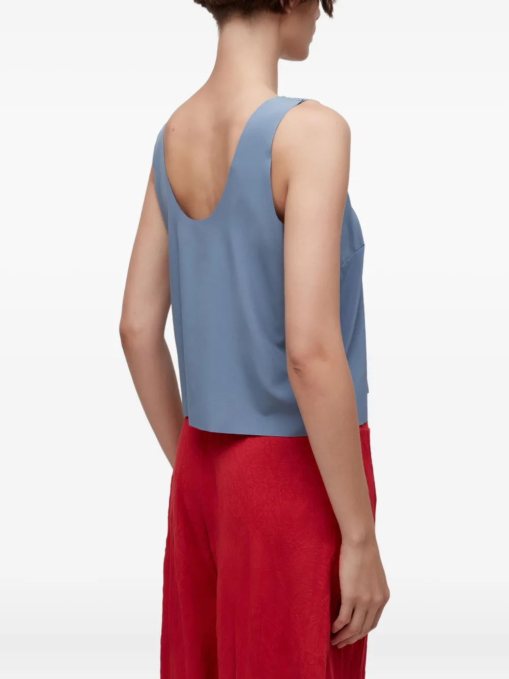 Osklen Superlight Scoop-neck Top In Blue