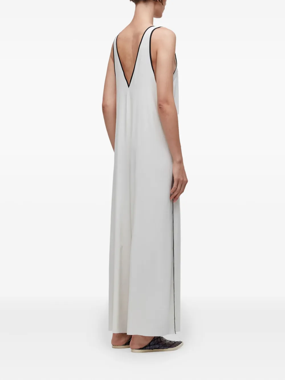 Osklen Jumpsuit met zijstreep en V-hals Wit