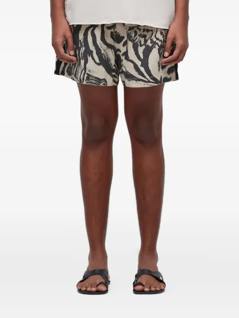 Osklen drawstring tiger-print shorts