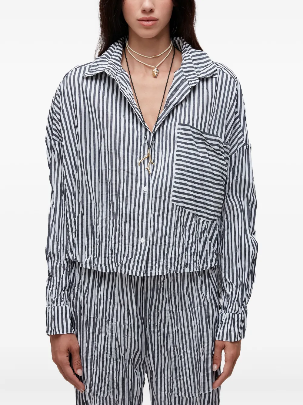 Osklen camisa con rayas estampadas | azul | Image 1