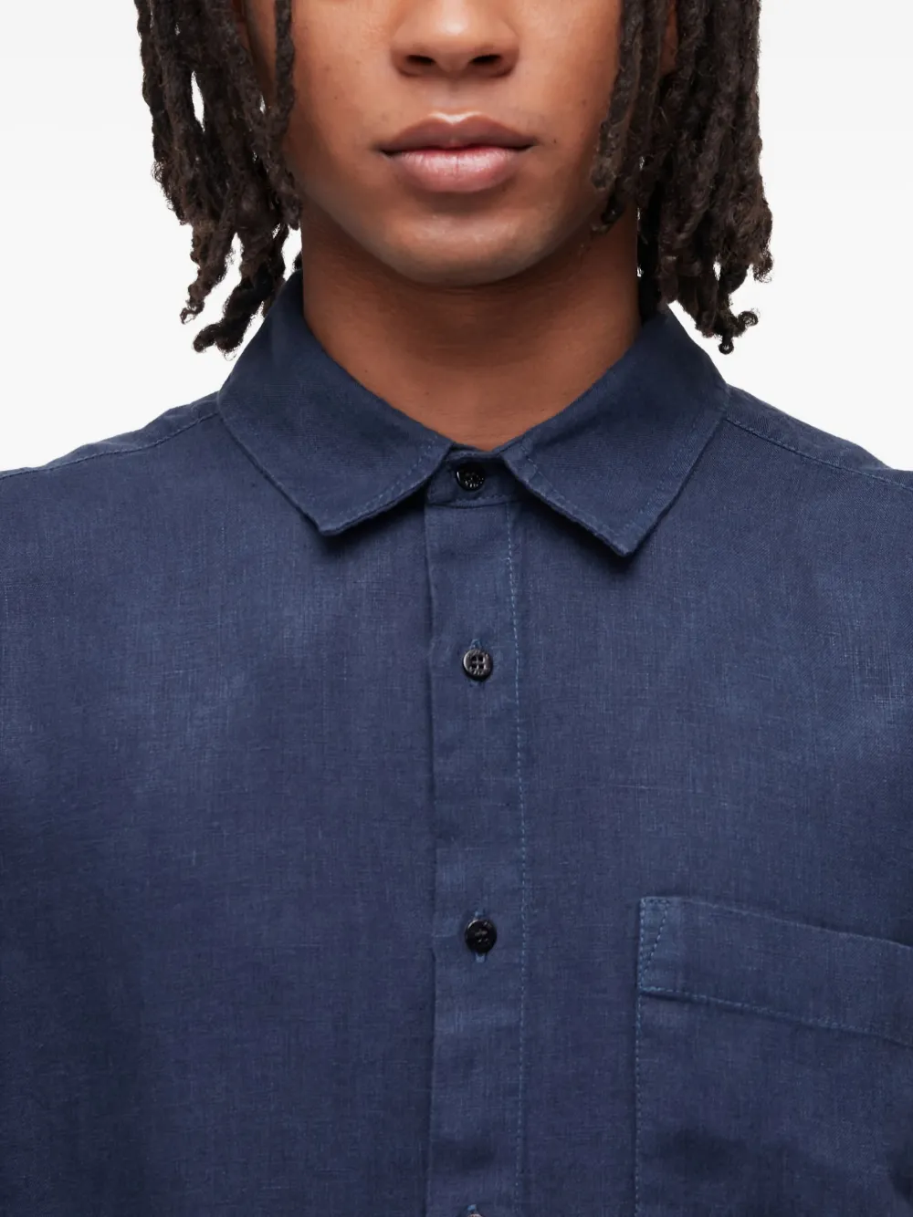 Osklen MC linnen overhemd Blauw