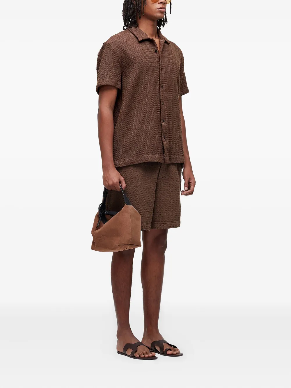 Osklen Textured Short-sleeve Shirt In Brown