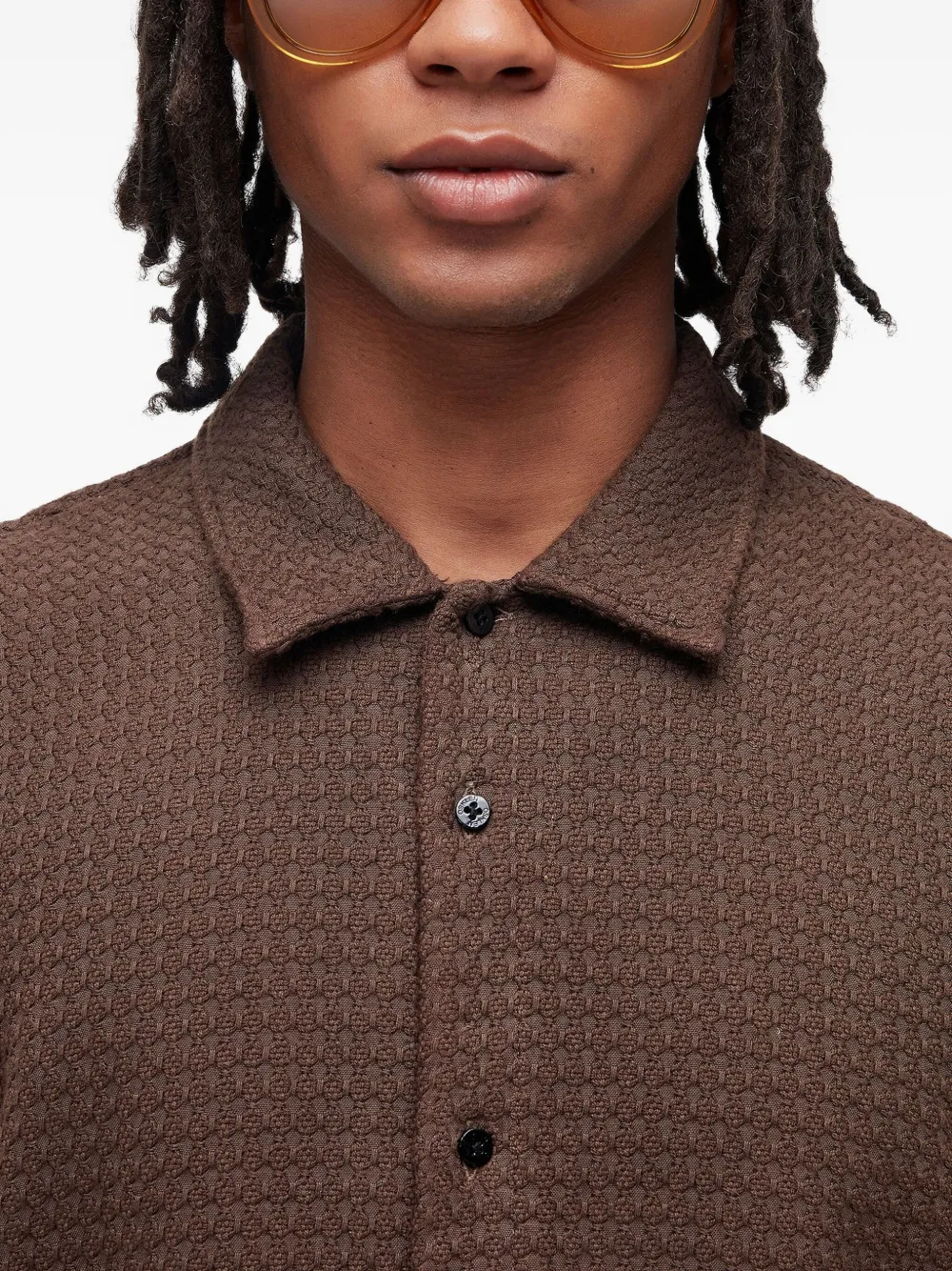 Osklen Textured Short-sleeve Shirt In Brown