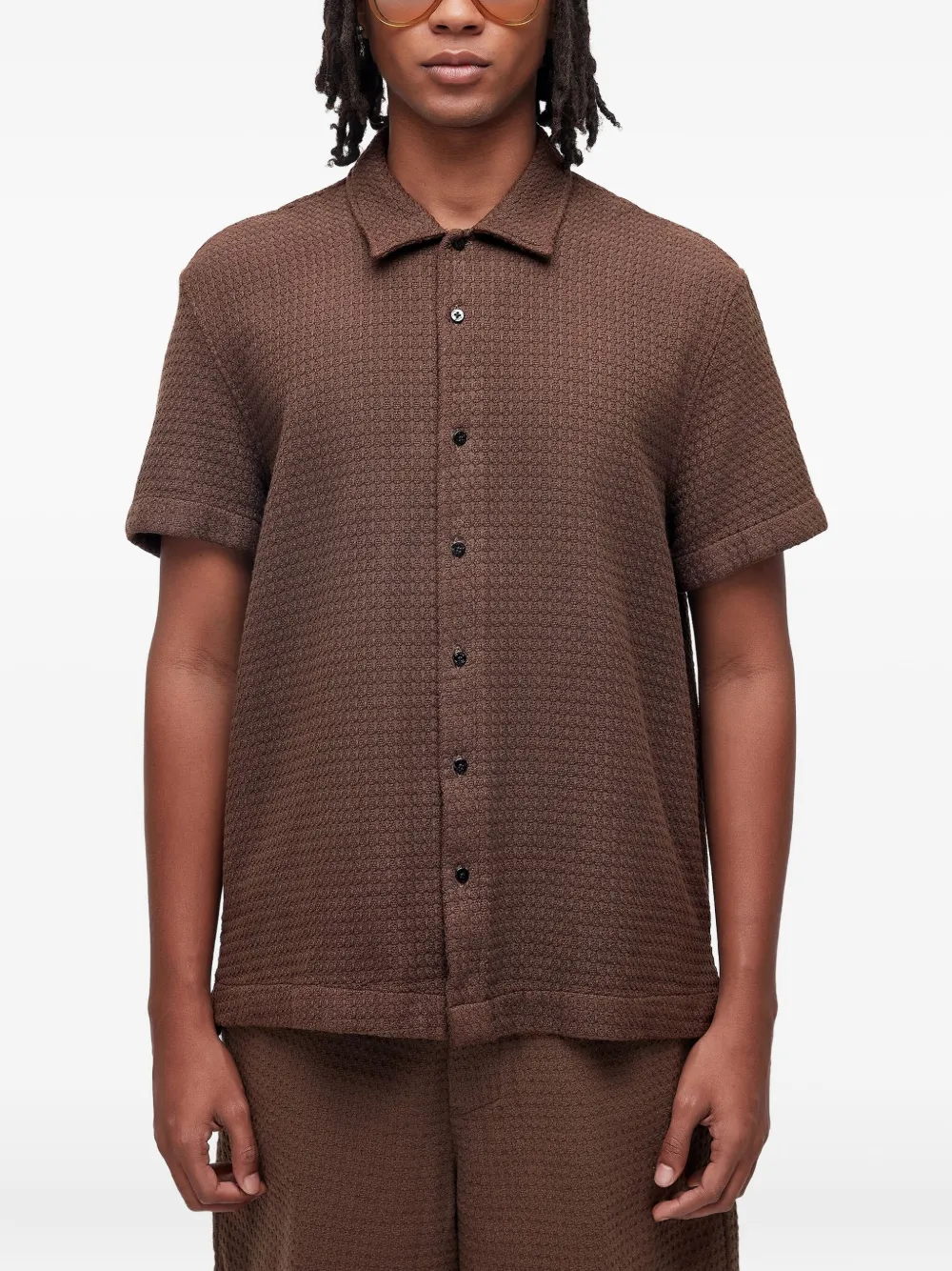 Osklen Textured Short-sleeve Shirt In Brown