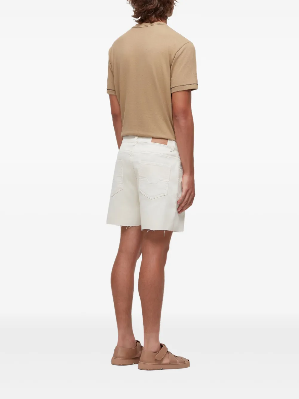  Osklen Frayed-hem Denim Shorts - White 