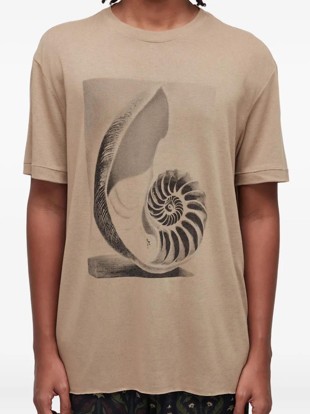 Osklen Nautilus T-shirt met schelpenprint Bruin