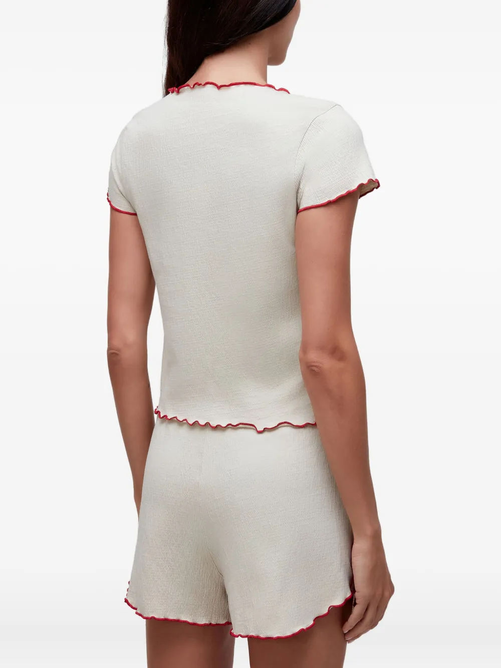  Osklen Ruffled-trim T-shirt - White 