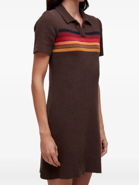 Osklen vestido corto estilo playera tipo polo con rayas