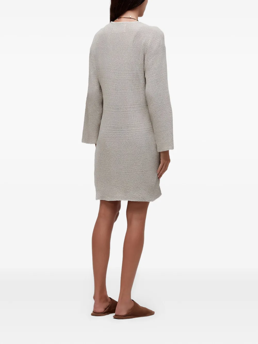 Osklen Bell-sleeve Knit Dress In Gray