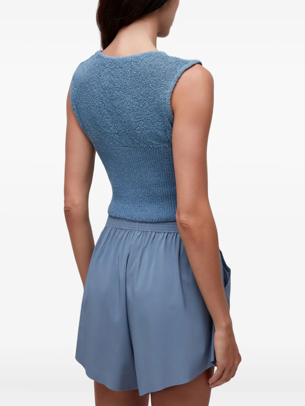  Osklen Textured Sleeveless Tank Top - Blue 