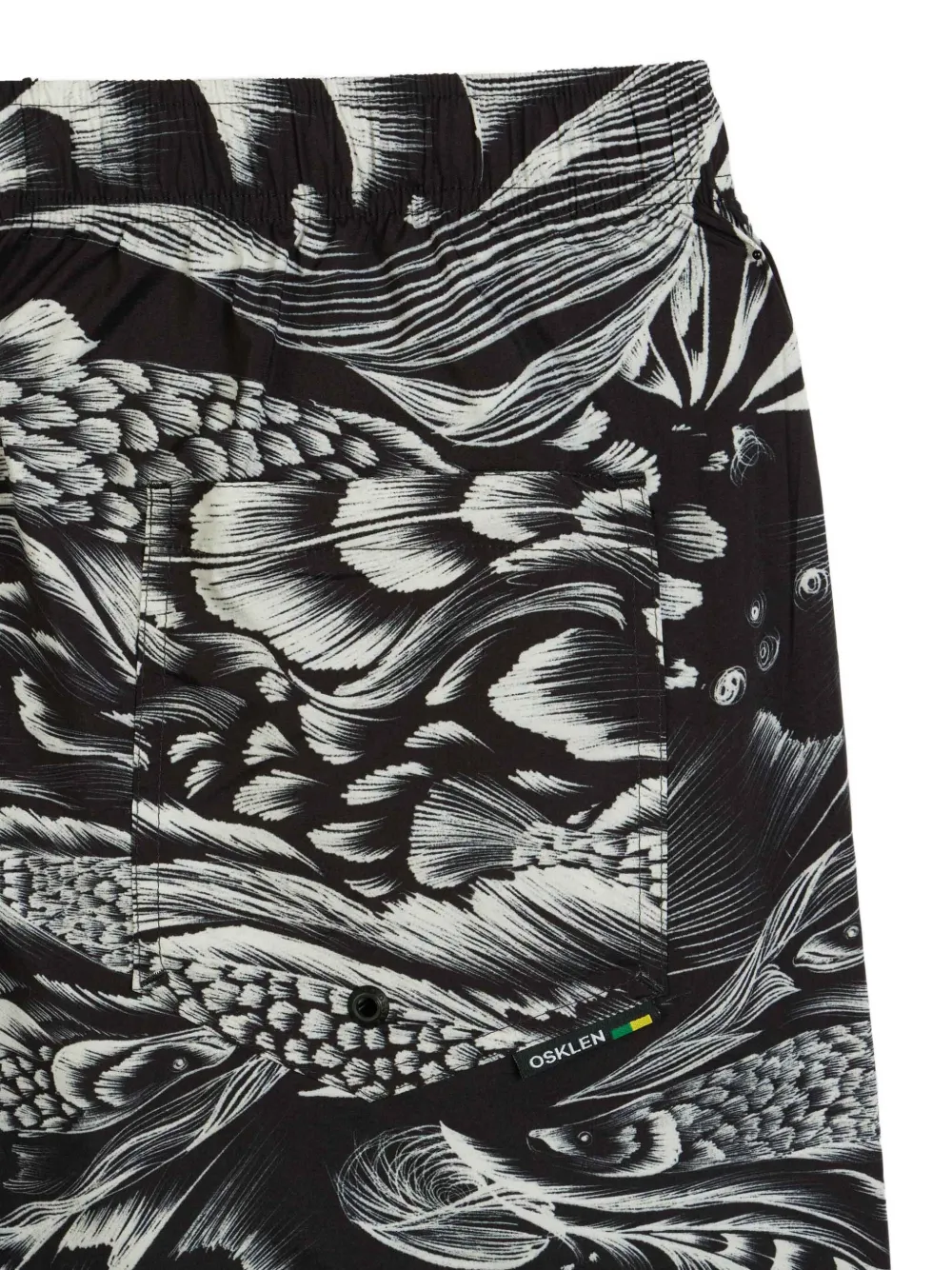 Osklen Zwembroek met Pirarucu-print Zwart