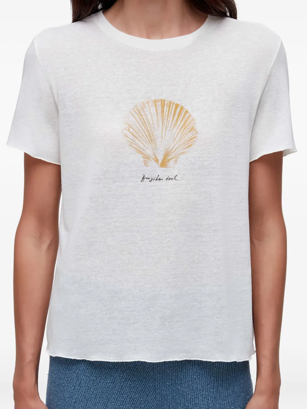 Osklen Gerafeld T-shirt met schelpenprint Wit