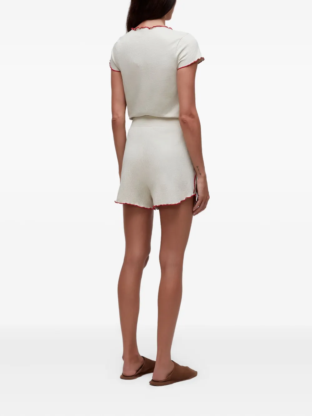 Osklen Contrasting-trim Shorts In Gray