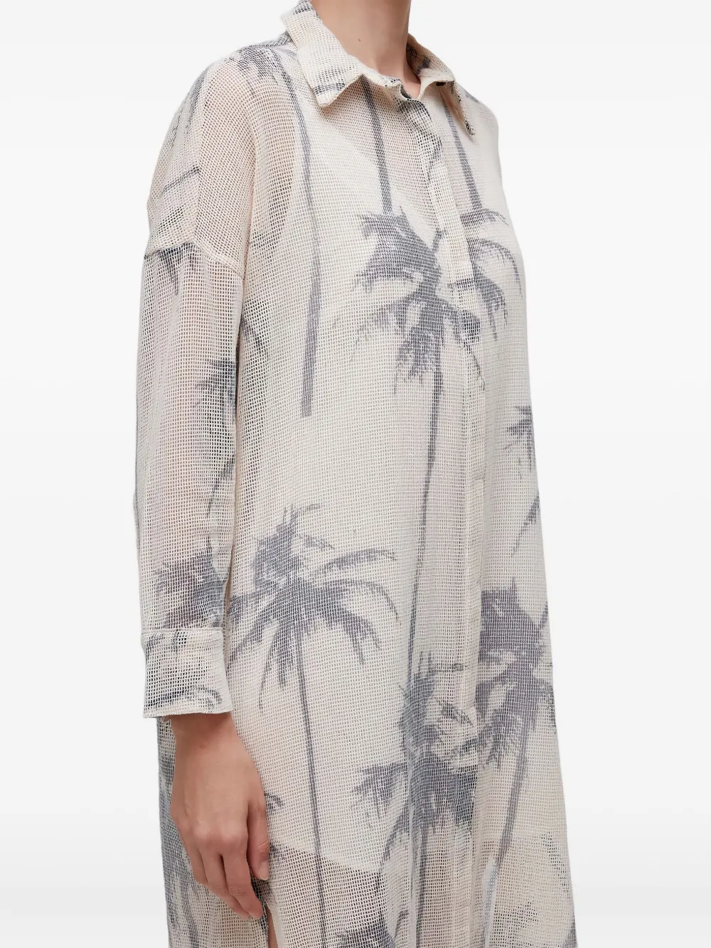 Osklen Coqueiro midi-jurk met palmboomprint Wit