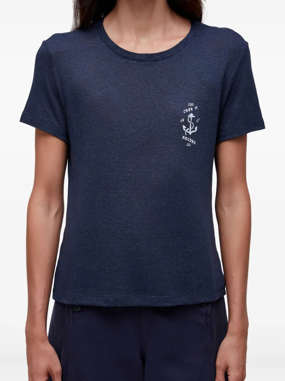 Osklen Casa Da Ancora Linen T-shirt In Blue