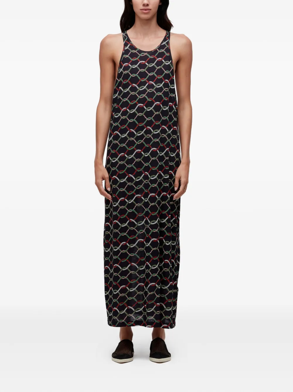 Osklen Mouwloze maxi-jurk met print Zwart