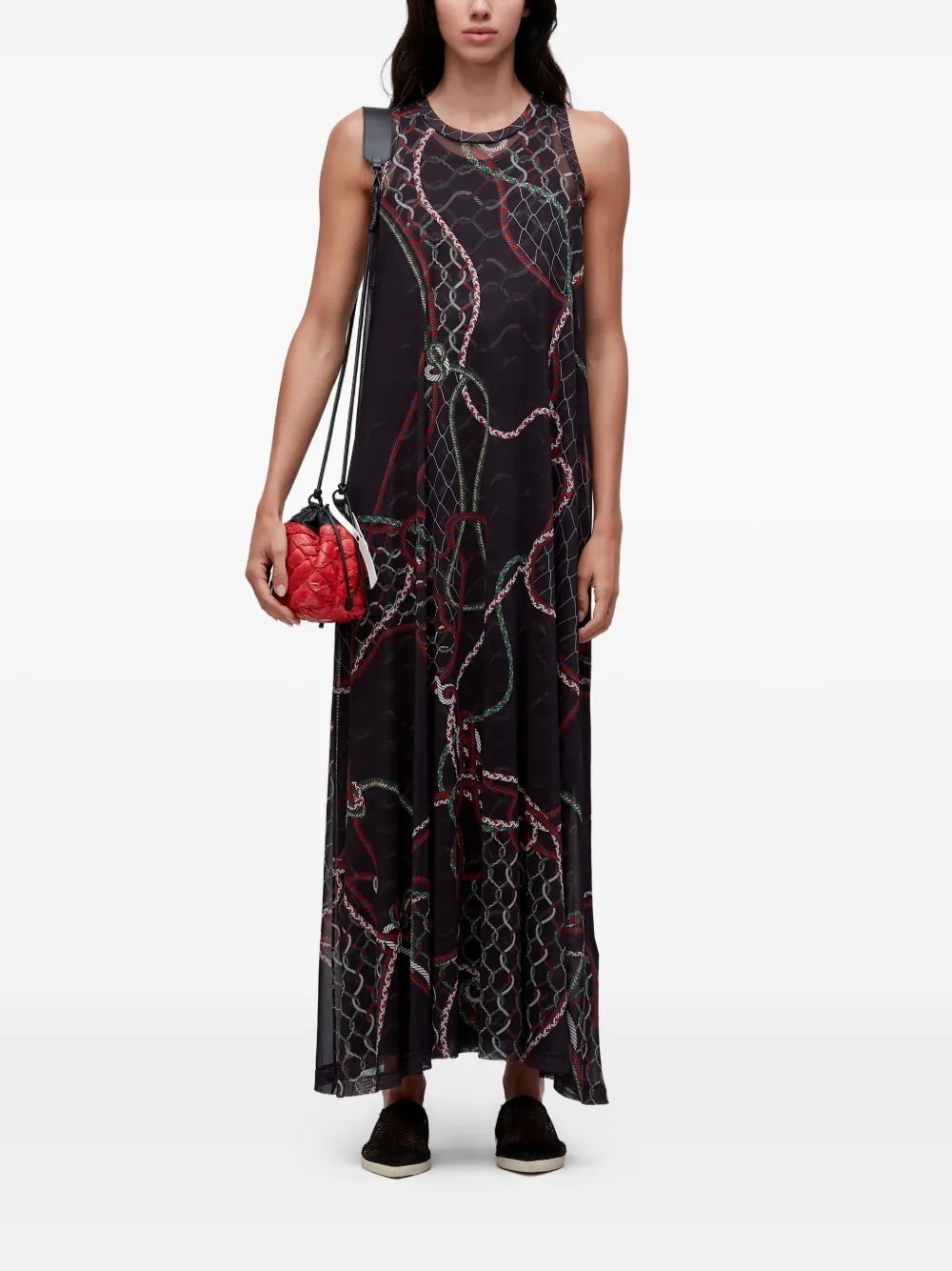 Osklen Mouwloze maxi-jurk met print - Zwart