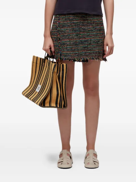 Osklen tweed frayed-hem mini skirt
