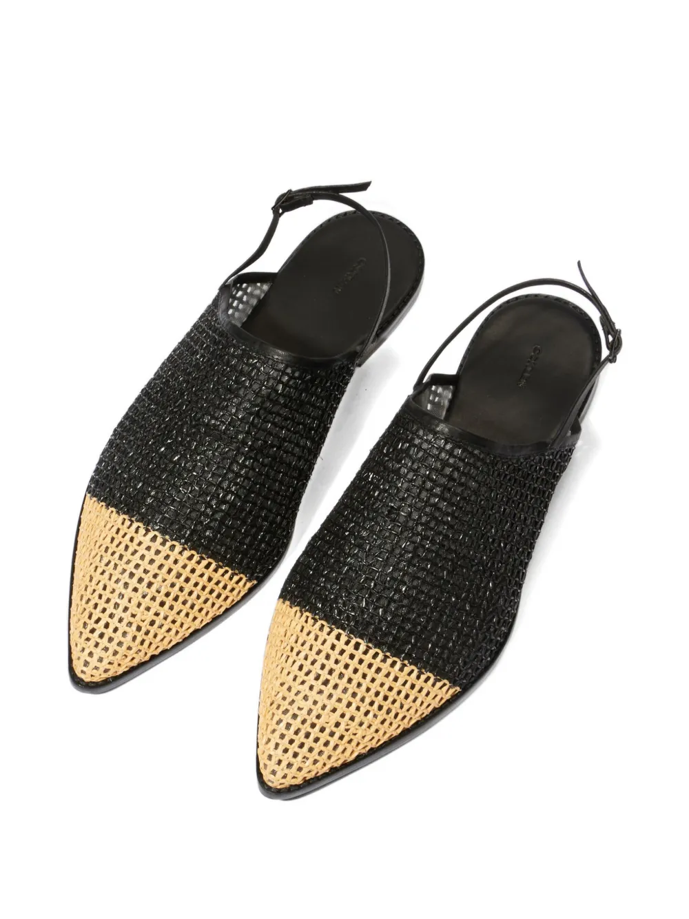 Osklen Babouche geweven slingback pumps Zwart