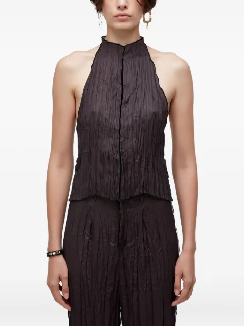 Osklen raglan pleated satin top