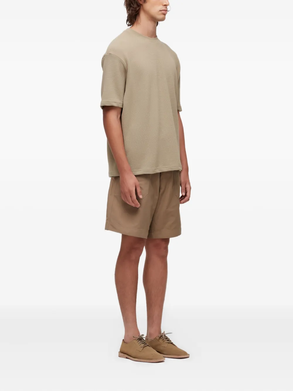 Osklen Shorts met klepzak en ceintuur - Beige
