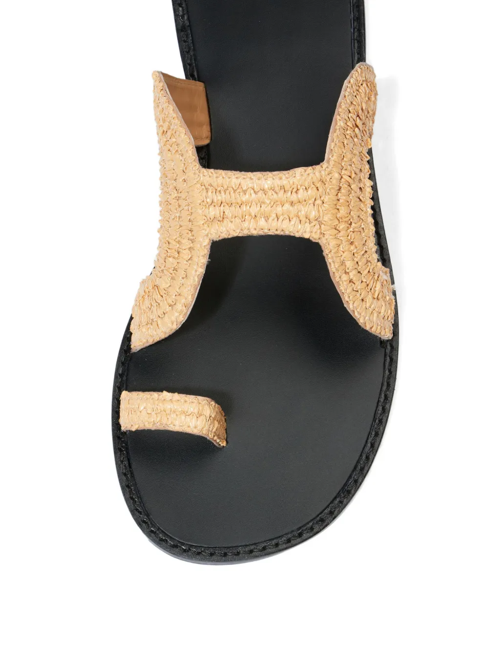 Osklen Calçadão raffia geweven sandalen met teenring Beige