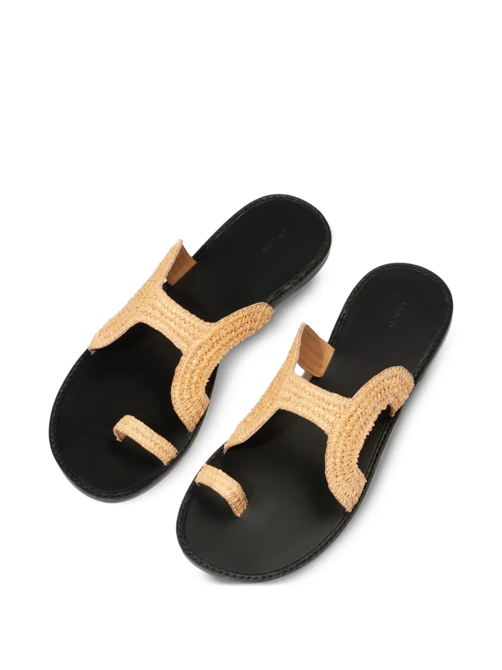 Osklen Calçadão raffia geweven sandalen met teenring Beige