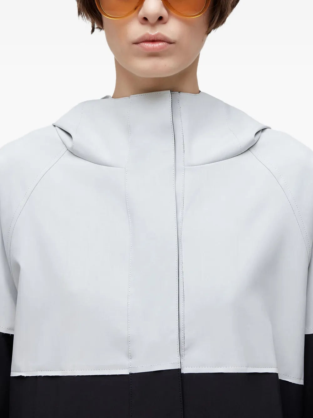 Osklen Hooded Double-tone Cropped Jacket In Multi