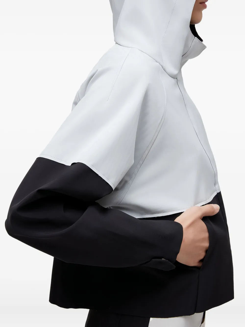 Osklen Hooded Double-tone Cropped Jacket In Multi