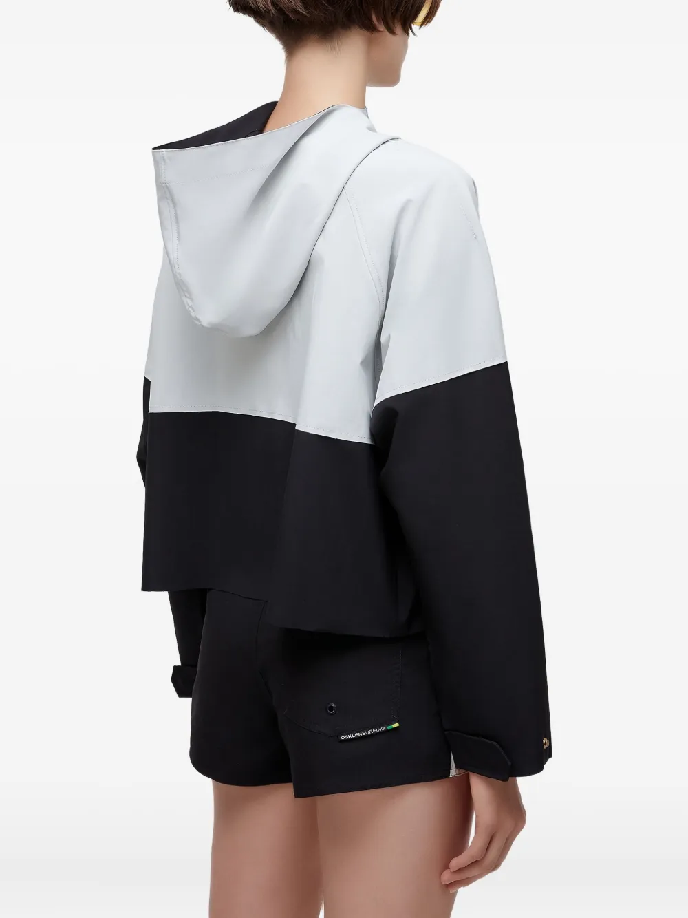 Osklen Hooded Double-tone Cropped Jacket In Multi