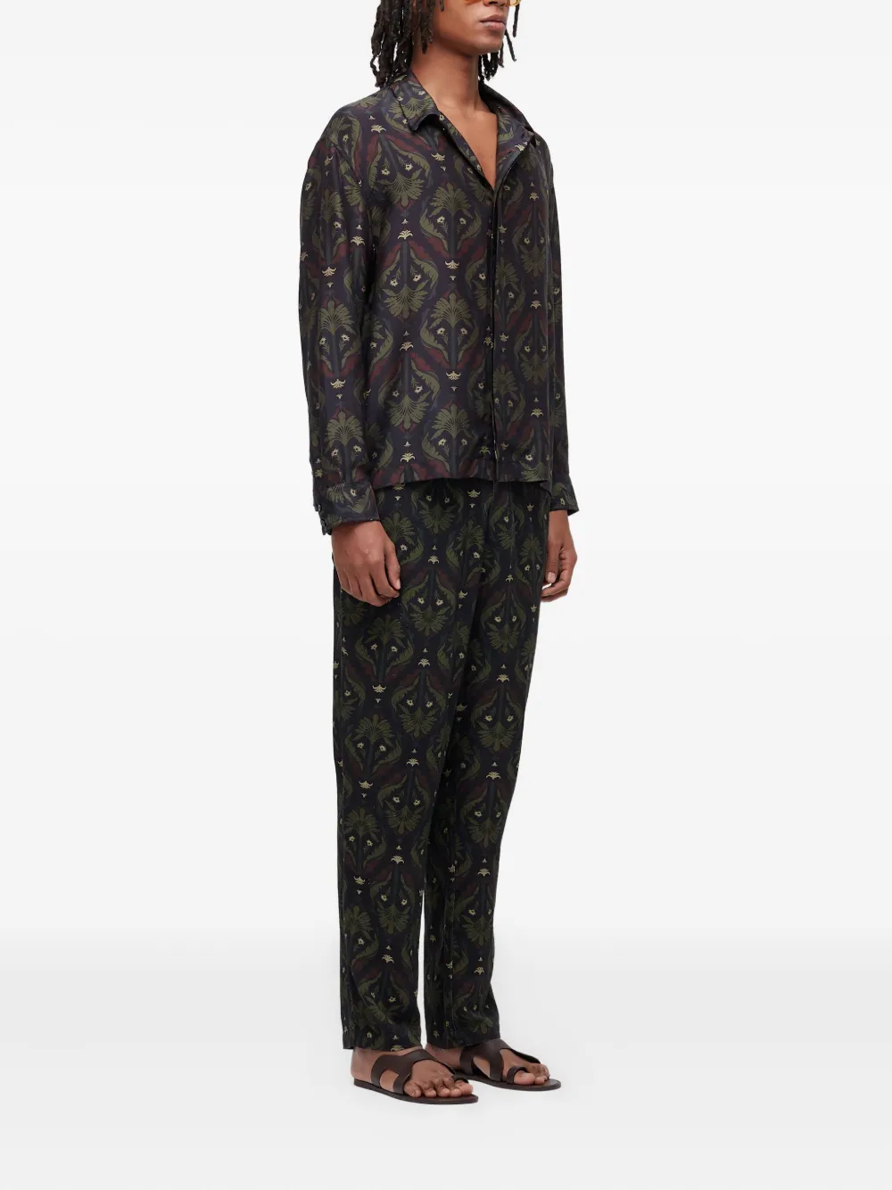 Osklen Broek met damask-patroon - Zwart