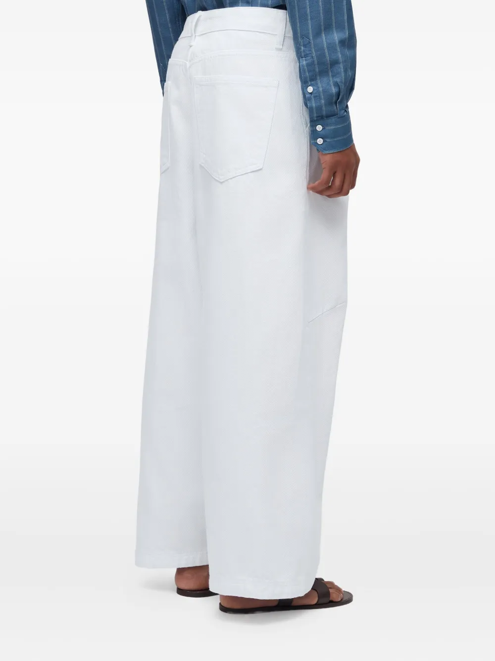 Osklen Button-fastening Wide-leg Trousers In White