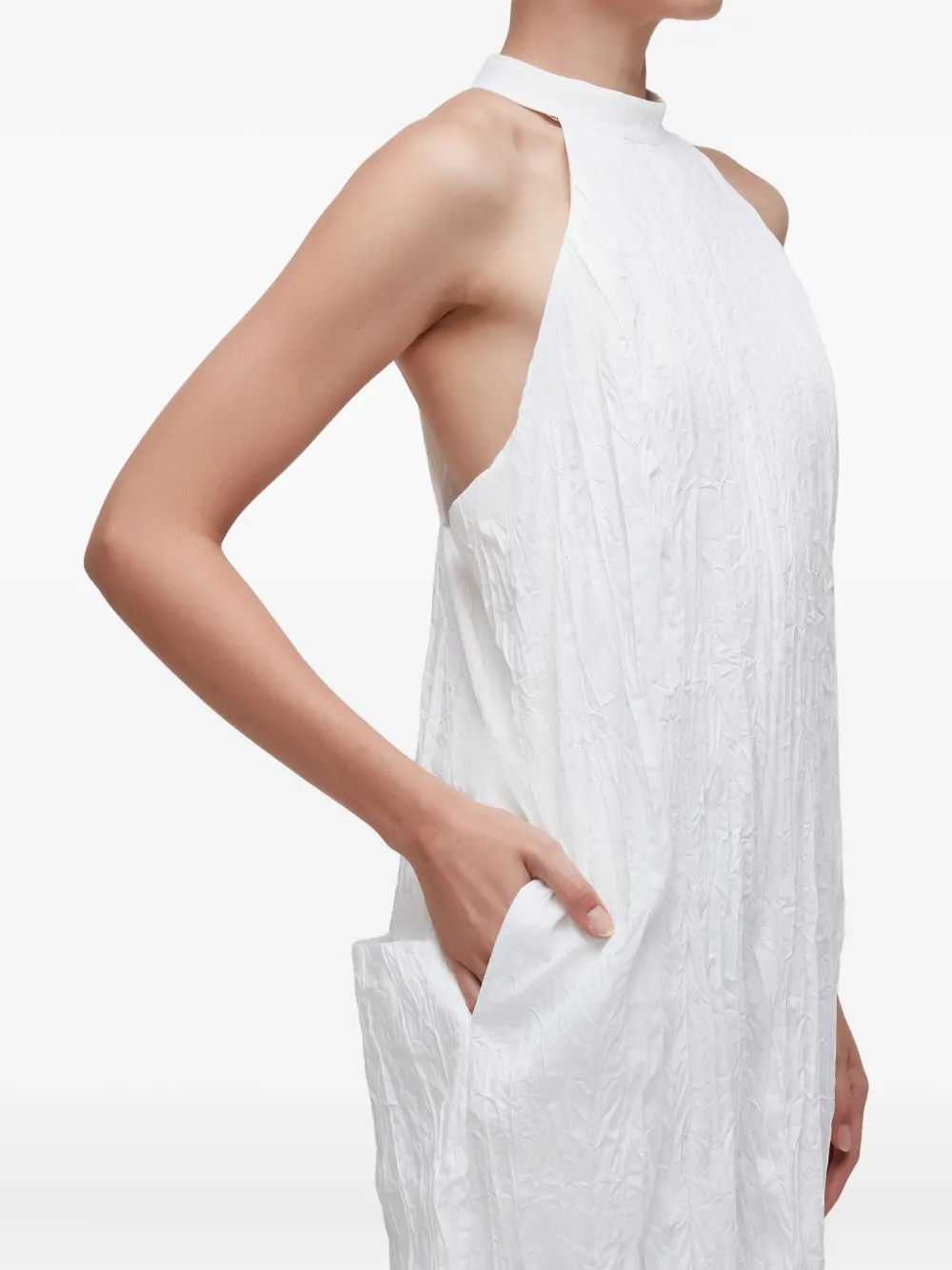 Osklen Gekreukt jumpsuit met halternek Wit