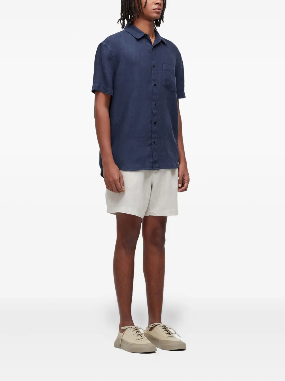 Osklen Balneario Linen Shorts In White