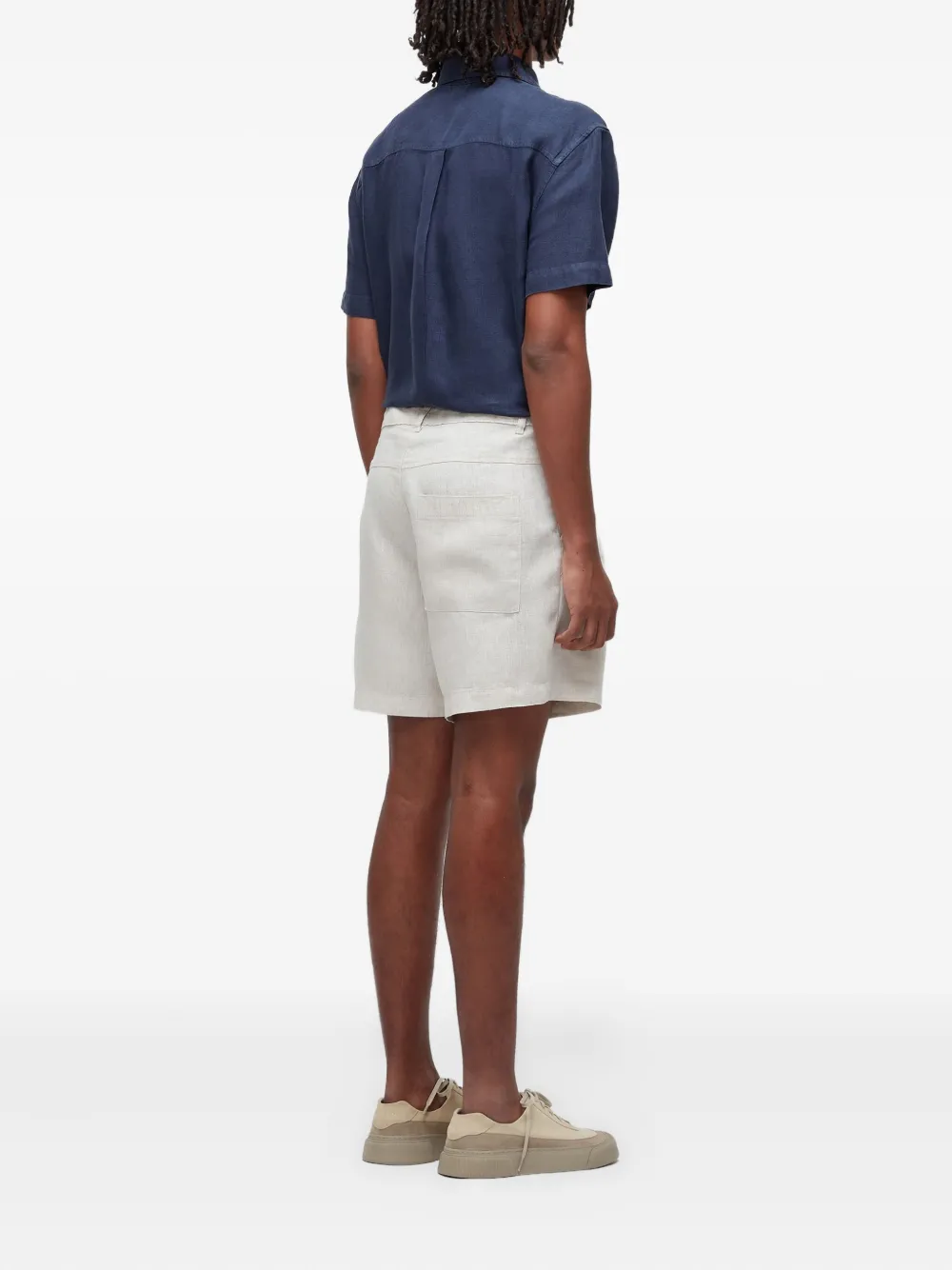 Osklen Balneario Linen Shorts In White