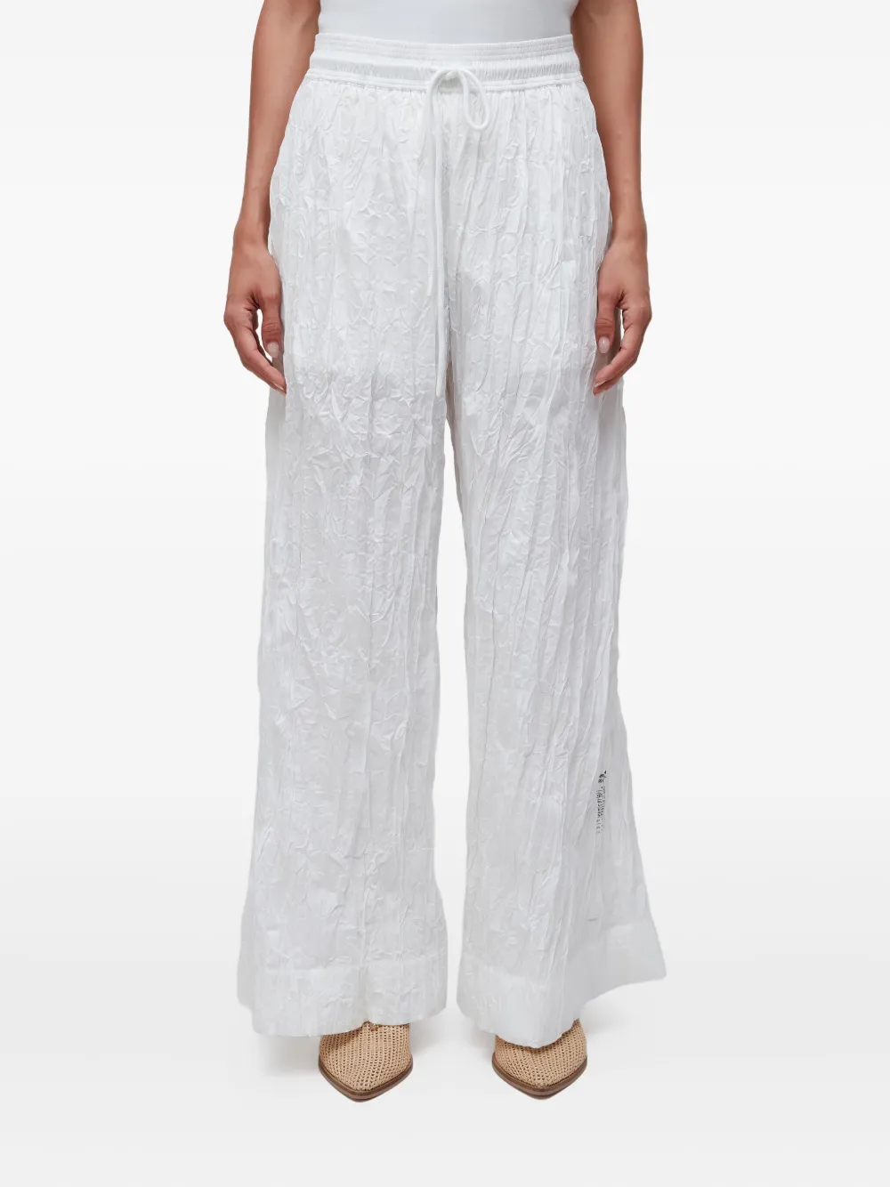 Osklen wrinkle straight-leg trousers | White | Image 1