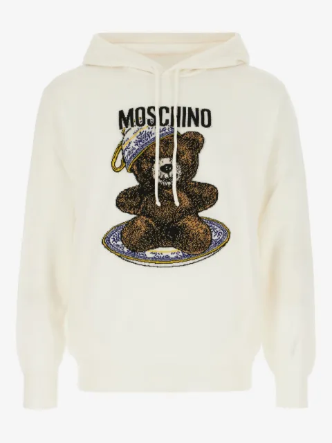 Moschino teddy-print hooded sweater