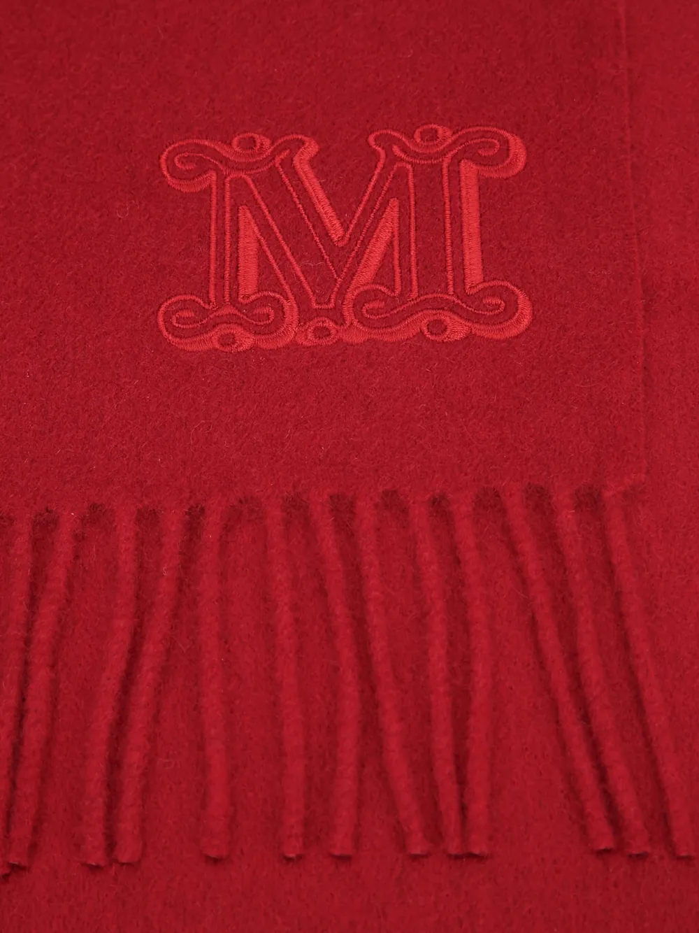 Max Mara Sjaal met geborduurd logo Rood