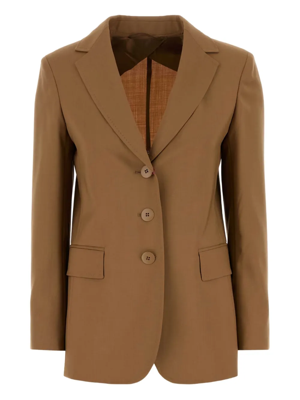 Max Mara virgin wool single-breasted blazer Bruin