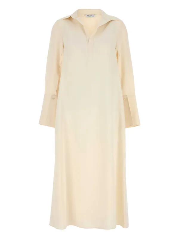 Max Mara Ossola Spread-collar Dress in Neutrals