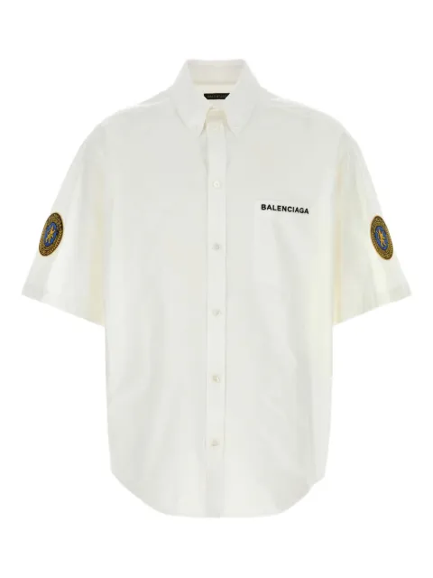 Balenciaga embroidered-badge short-sleeve shirt