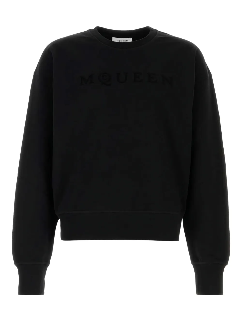 Alexander McQueen logo-embroidered cotton sweatshirt Zwart