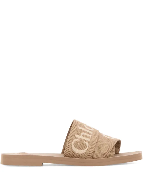 Chloé Woody logo-jacquard Sandals Brown FARFETCH VN