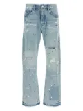 Purple Brand paint-splatter distressed jeans - Blue