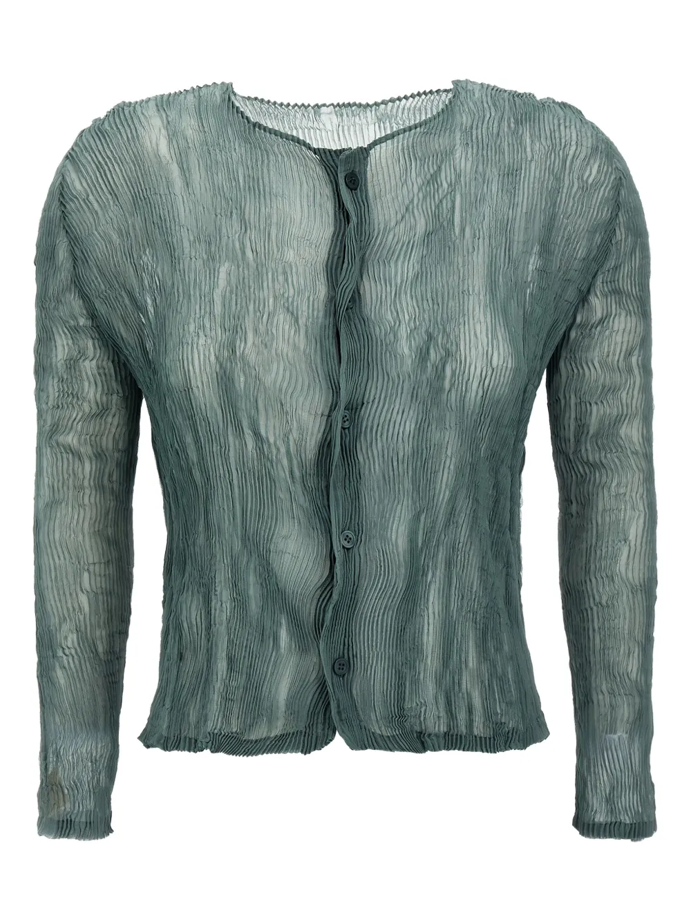 Issey Miyake Chiffon Twist 1 Cardigan mit Falten - Grün
