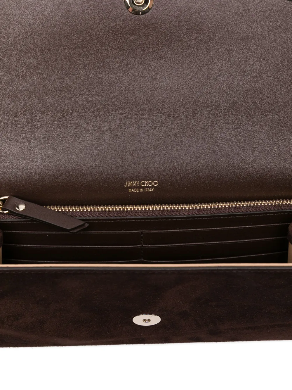 Jimmy Choo envelope suede clutch bag Bruin