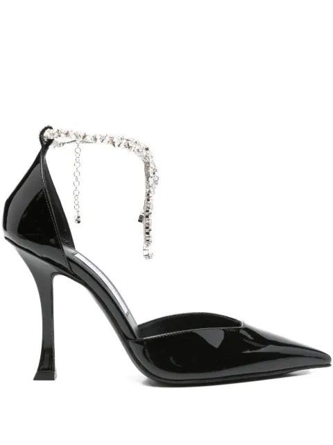 Jimmy Choo 100mm Stevie crystal-embellished pointed-toe pumps