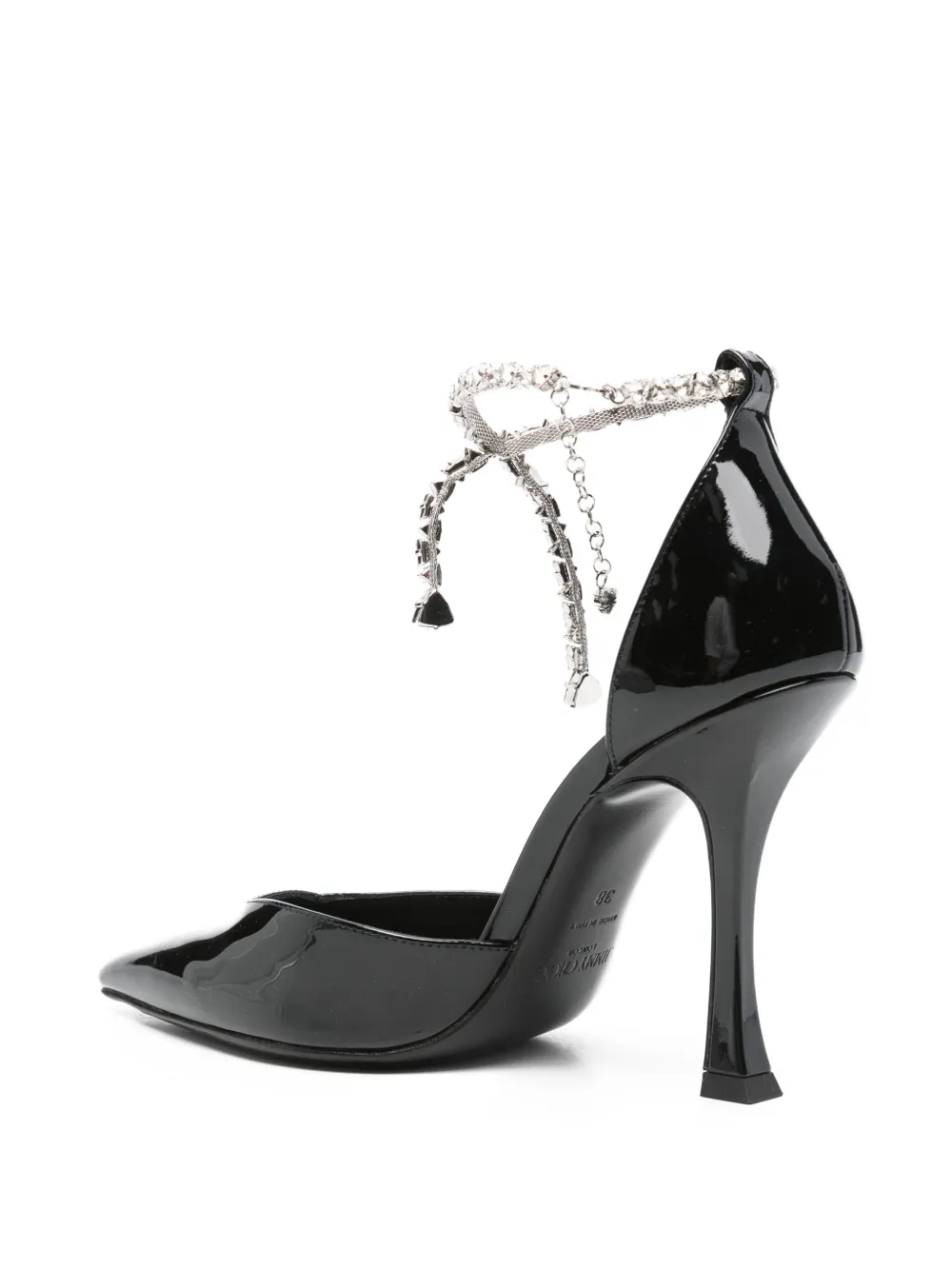 Jimmy Choo 100mm Stevie crystal-embellished pointed-toe pumps Zwart