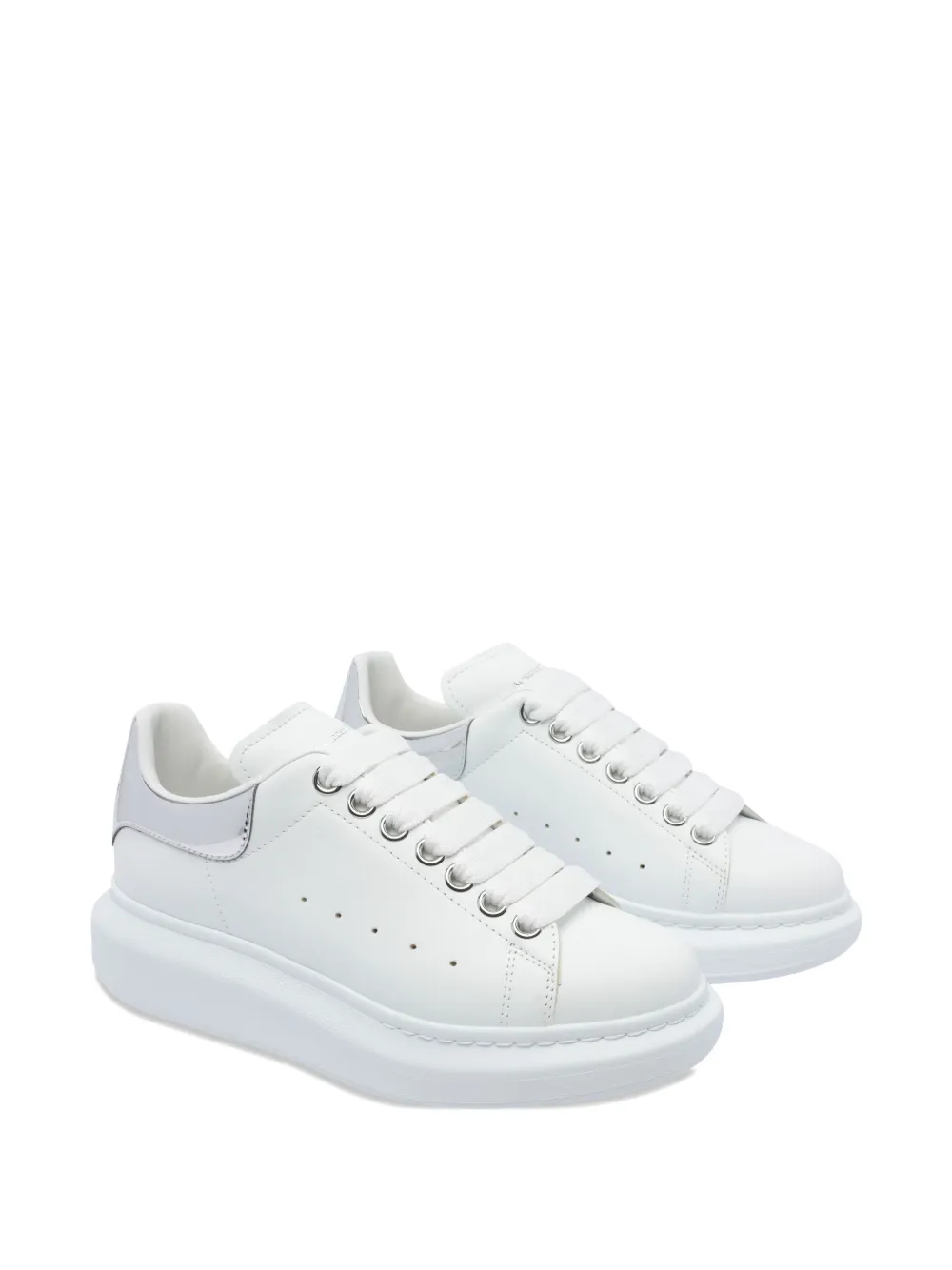 Alexander McQueen metallic-panel leather sneakers White
